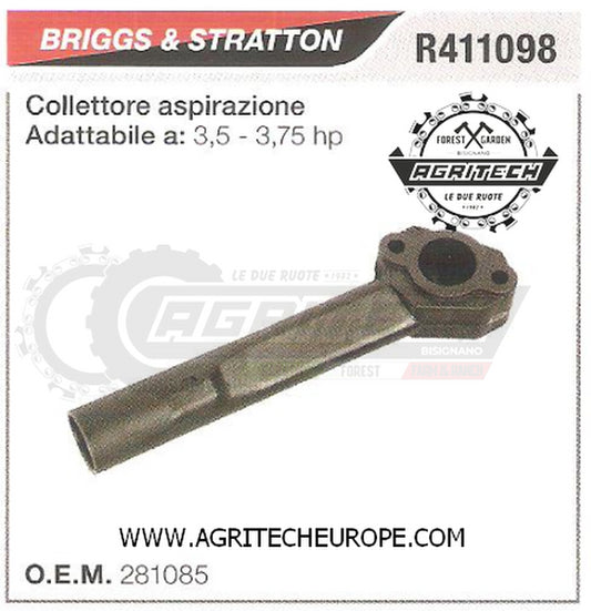 281085 COLLETTORE FLANGIA TERMICA MOTORE BRIGGS & STRATTON 3,5 HP   3,75 HP