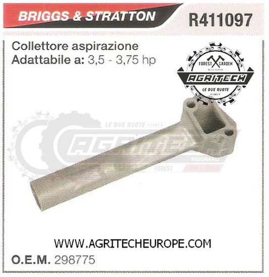 298775 COLLETTORE FLANGIA TERMICA MOTORE BRIGGS & STRATTON 3,5 HP   3,75 HP