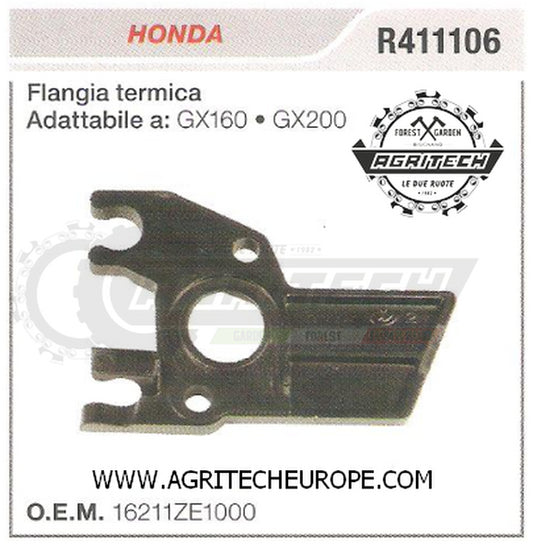 16211ZE1000 COLLETTORE FLANGIA TERMICA MOTORE HONDA GX200 GX160