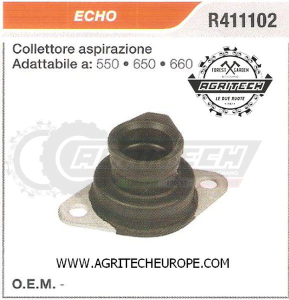 R411102 COLLETTORE FLANGIA TERMICA  MOTOSEGA ECHO 550 650 660