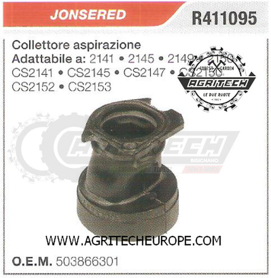 503866301 COLLETTORE FLANGIA TERMICA  MOTOSEGA JONSERED  CS2147 2141 CS2141