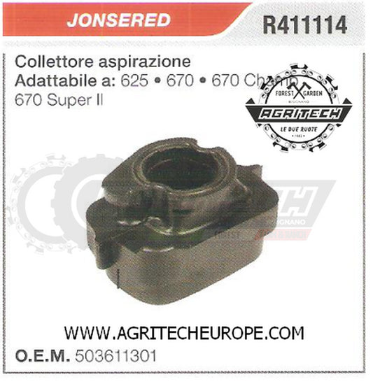 503611301 COLLETTORE FLANGIA TERMICA  MOTOSEGA JONSERED  625 670 670-CHAMP