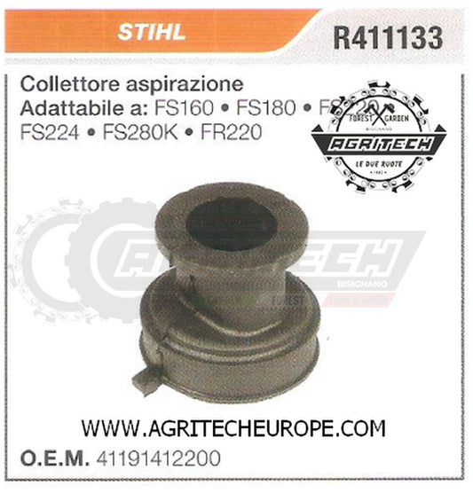 41191412200 COLLETTORE FLANGIA TERMICA DECESPUGLIATORE STIHL FS224 FS280K FR220