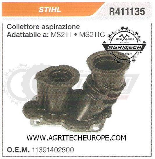 11391402500 COLLETTORE FLANGIA TERMICA  MOTOSEGA STIHL MS211 MS211C