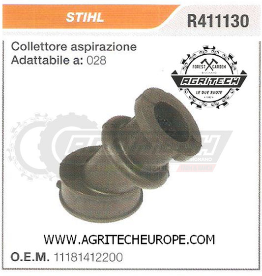 11181412200 COLLETTORE FLANGIA TERMICA  MOTOSEGA STIHL 028 028AV 028Q 028WB