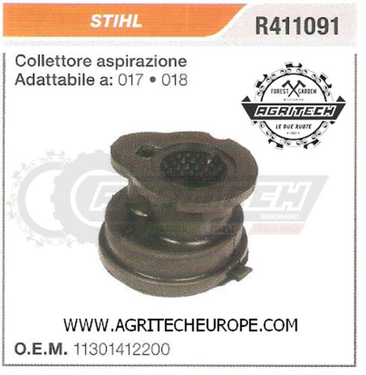 11301412200 COLLETTORE FLANGIA TERMICA  MOTOSEGA STIHL  018 017