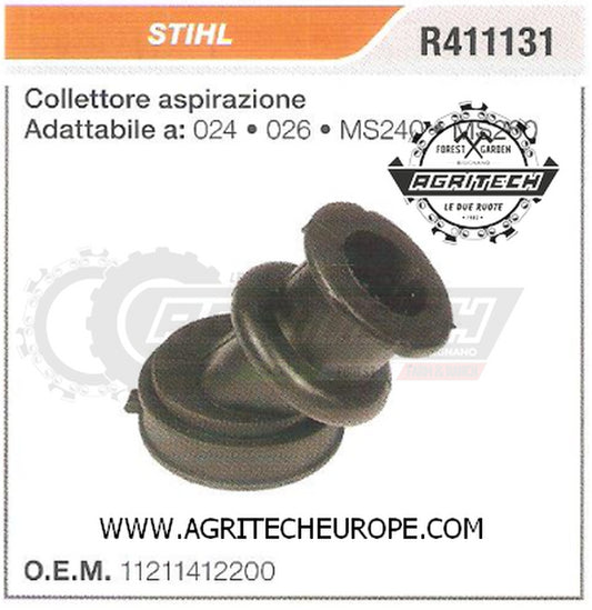 11211412200 COLLETTORE FLANGIA TERMICA  MOTOSEGA STIHL  024 026 MS240 MS260