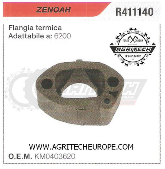 KM0403620 COLLETTORE FLANGIA TERMICA MOTORE ZENOAH  6200