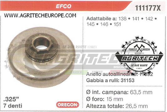 111177X OREGON PIGNONE CAMPANA FRIZIONE MOTOSEGA EFCO 138 141 142 .325" 7 DENTI