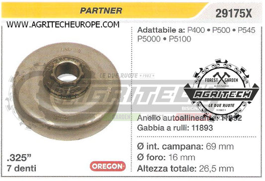 29175X OREGON PIGNONE CAMPANA FRIZIONE MOTOSEGA PARTNER P5100 .325" 7 DENTI