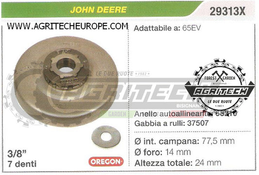 29313X OREGON PIGNONE CAMPANA FRIZIONE MOTOSEGA JOHN DEERE 65EV 3/8 7 DENTI