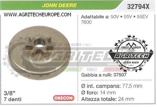 32794X OREGON PIGNONE CAMPANA FRIZIONE MOTOSEGA JOHN DEERE 7600  3/8" 7 DENTI