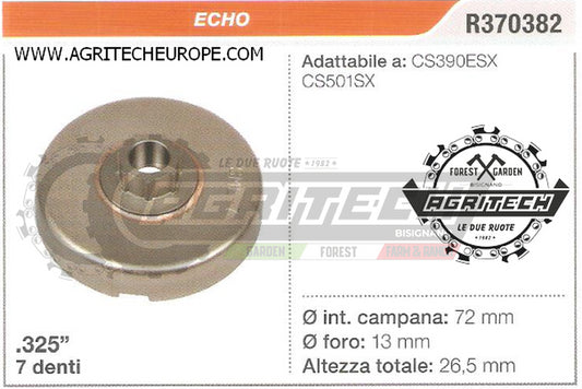 R370382 OREGON PIGNONE CAMPANA FRIZIONE MOTOSEGA ECHO CS501SX .325" 7 DENTI