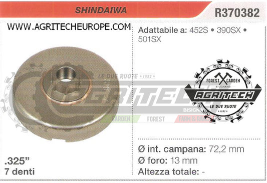 R370382 OREGON PIGNONE CAMPANA FRIZIONE MOTOSEGA SHINDAIWA 501SX  .325" 7 DENTI