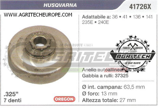 41726X OREGON PIGNONE CAMPANA FRIZIONE MOTOSEGA HUSQVARNA 240E  .325" 7 DENTI