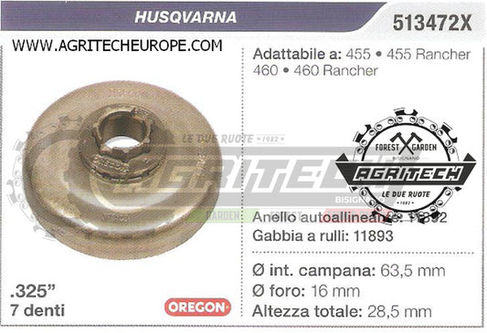 513472X OREGON PIGNONE   MOTOSEGA HUSQVARNA 455 RANCHER  .325" 7 DENTI