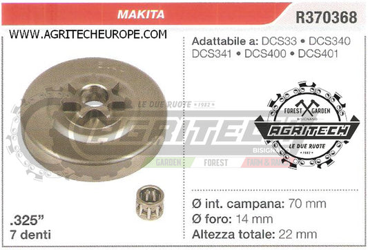 PIGNONE CAMPANA FRIZIONE MOTOSEGA MAKITA DCS401  3/8" 7 DENTI