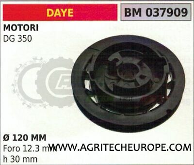 PULEGGIA AVVIAMENTO messa in moto MOTORE DAYEE DG 350 Ø 120mm