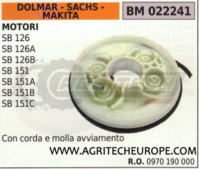 0970190000 PULEGGIA AVVIAMENTO MOTORE SACH MAKITA DOLMAR SN 126 151 + corda