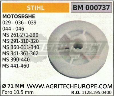 11281950400 PULEGGIA AVVIAMENTO MOTOSEGA STIHL MS 391 400 440 441 460 461 Ø71