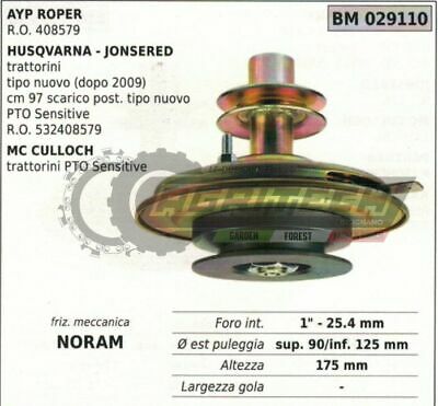 532408579 FRIZIONE MECCANICA NORAM TRATTORINO RASAERBA HUSQVARNA JONSERED -'09