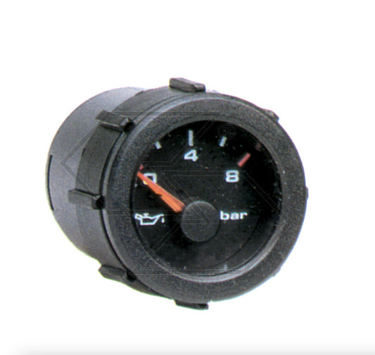 MANOMETRO PRESSIONE ELETTRICO OLIO MOTORE 8 BAR 12VOLT FORO FISSAGGIO Ø 52