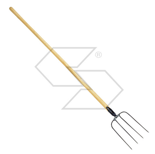 FORCA PER FIENO tridente forcone bidente 4 DENTI LUNGH 32cm LARGH 22cm