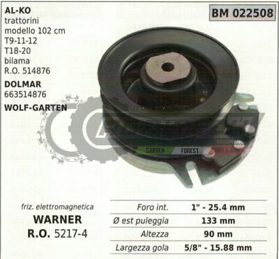 FRIZIONE ELETTROMAGNETICA WARNER 52174 Ø133 TRATTORINO RASAERBA WOLF GARTEN
