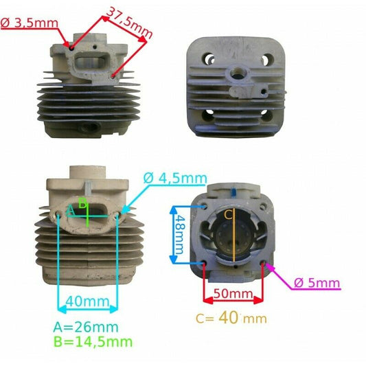 KIT CILINDRO E PISTONE COMPLETO DECESPUGLIATORE STIGA ALPINA B42 1E40F-5BAG Ø40