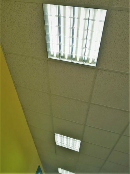 Usato PLAFONIERA NEON 4x18W DA INCASSO 60 X 60 ufficio negozio FUNZIONANTE kit