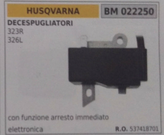 537418701 BOBINA ELETTRONICA DECESPUGLIATORE HUSQVARNA 323R 326L ARRESTO IMMEDIA