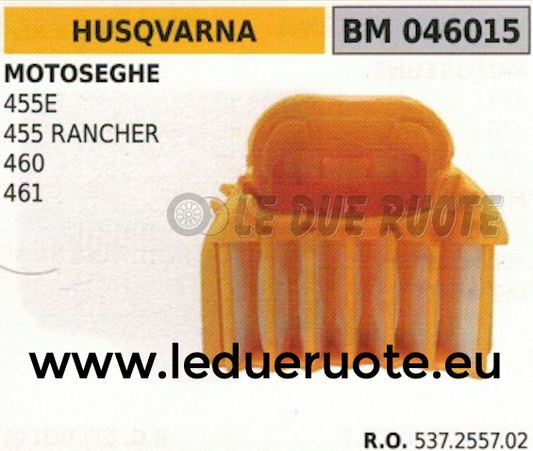 537255702 FILTRO ARIA COMPLETO MOTOSEGA HUSQVARNA 455E 455 RANCHER 460 461