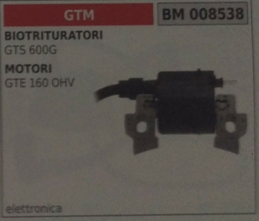 BOBINA ELETTRONICA BIOTRITURATORE GTS 600G MOTORE GTM GTE 160OHV