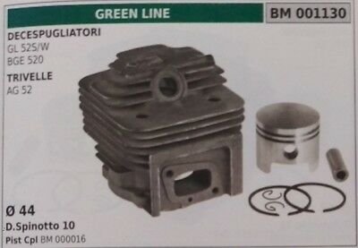 CILINDRO E PISTONE COMPLETO DECESPUGLIATORE GREEN LINE GL 52S 52W Ø 44