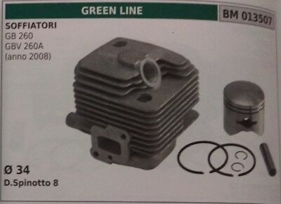 CILINDRO E PISTONE COMPLETO SOFFIATORE GREEN LINE GB GBV 260a Ø 34 (2008)