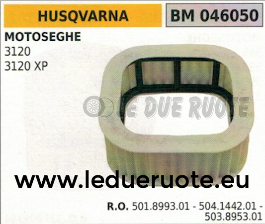 501899301 504144201 503895301 FILTRO ARIA MOTOSEGA HUSQVARNA 3120 3120XP