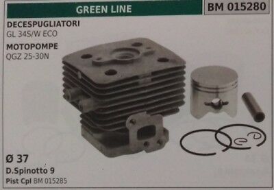 CILINDRO E PISTONE COMPLETO DECESPUGLIATORE GREEN LINE GL 34S 34W ECO 34 Ø 37