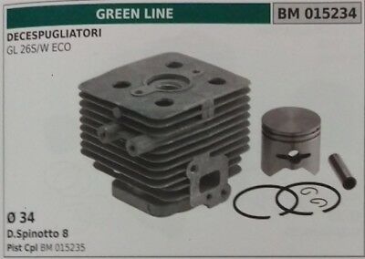 CILINDRO E PISTONE COMPLETO DECESPUGLIATORE GREEN LINE GL 26S 26W ECO Ø 34