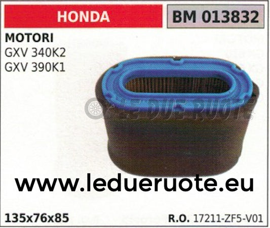17211ZF5V01 FILTRO ARIA COMPLETO MOTORE HONDA GXV 340K2 390K1 135x76x85