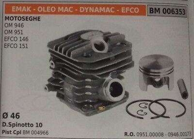 CILINDRO PISTONE COMPL MOTOSEGA OLEOMAC 946 951 EFCO 146 151 Ø 46