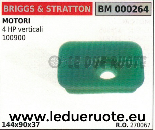 270067 SPUGNA FILTRO ARIA MOTORE BRIGGS & STRATTON 4HP 100900 144x90x37