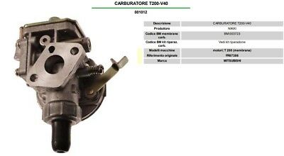 FR67386 CARBURATORE DECESPUGLIATORE MITSUBISHI T200 T200 MEMBRANA model NKKI