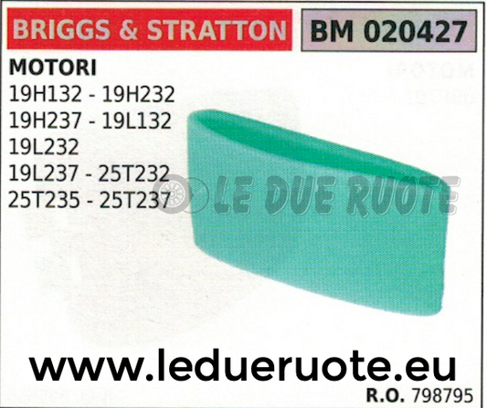 798795 SPUGNA FILTRO ARIA MOTORE BRIGGS & STRATTON 19L232 19L237 25T232 25T235