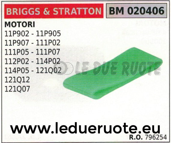 796254 SPUGNA FILTRO ARIA MOTORE BRIGGS & STRATTON 11P902 11P905 11P907 111P02