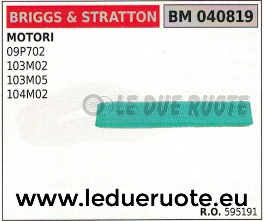 595191 SPUGNA FILTRO ARIA MOTORE BRIGGS & STRATTON 09P702 103M02 103M05 104M02