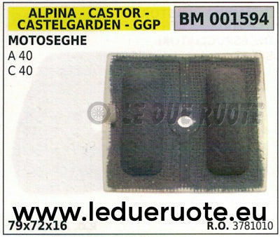 3781010 FILTRO ARIA MOTOSEGA CASTELGARDEN CASTOR ALPINA A 40 C 40 79x72x16