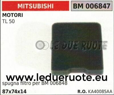 KA40085AA SPUGNA FILTRO ARIA MOTORE MITSUBISHI TL50 TL 50 87x74x14
