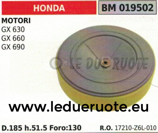 17210Z6L010 FILTRO ARIA MOTORE HONDA GX 630 660 690 185x51.5x130