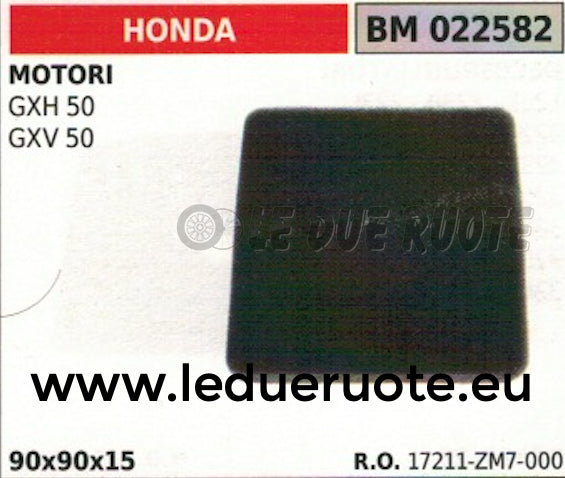 17211ZM7000 SPUGNA FILTRO ARIA MOTORE HONDA GXH GXV 50 90x90x15