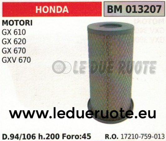 17210759013 FILTRO ARIA MOTORE HONDA GX 610 620 670 GXV 670 94/106x200x45